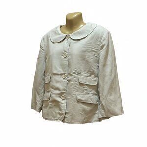 Classic Cream Button-Front Jacket